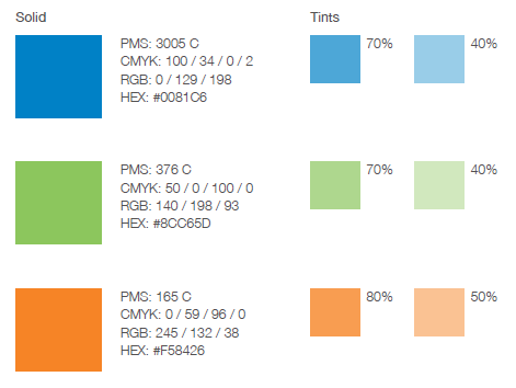 Secondary palette colours